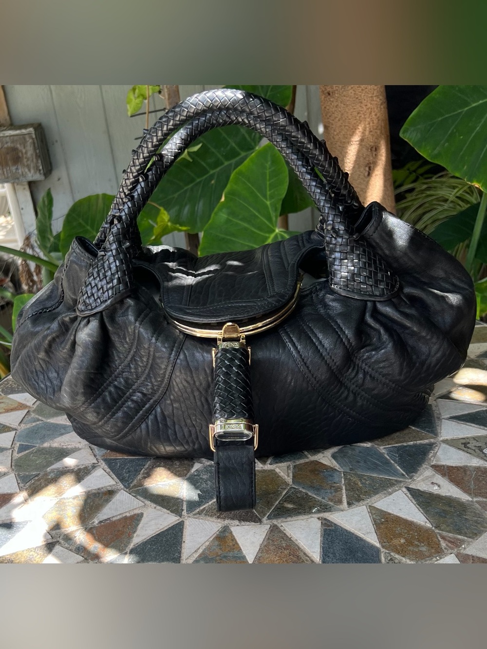 Fendi vintage Spy Leather bag hobo